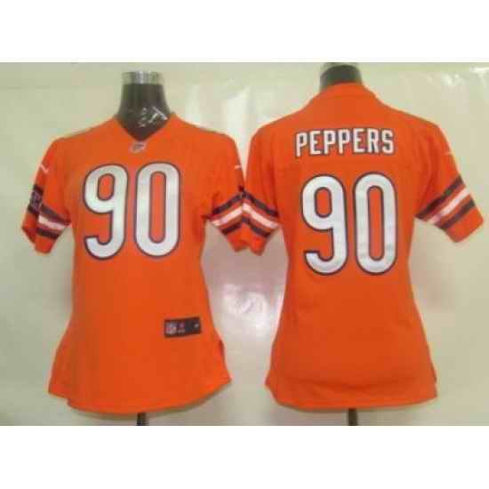 Womens Nike Chicago Bears 90 Peppers Orange Jersey